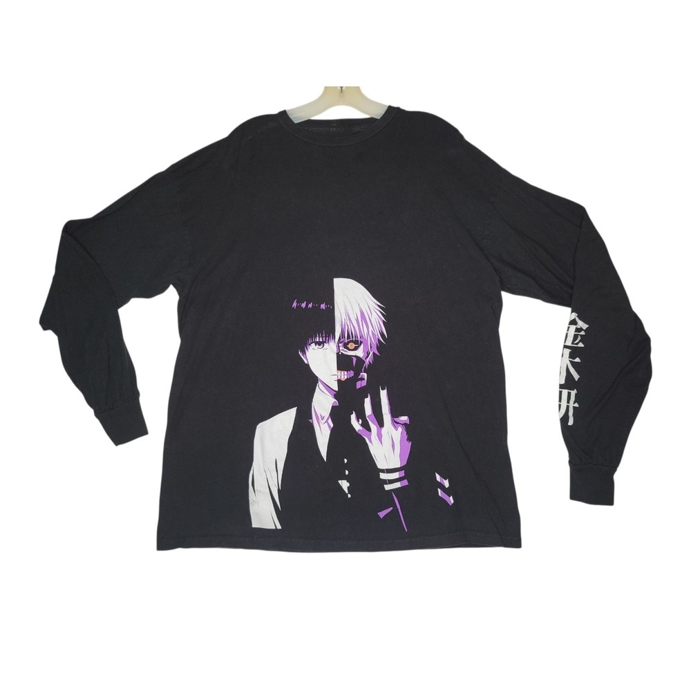 Tokyo Ghoul 1000 Minus 7 Black Long Sleeve‎ Ken Kaneki T-Shirt Size XL Funmation